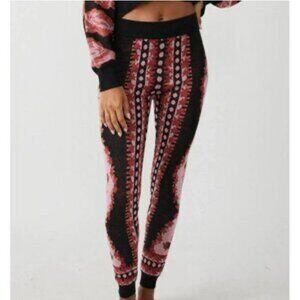 Free People Fuzzy Feelings Patterned Legging